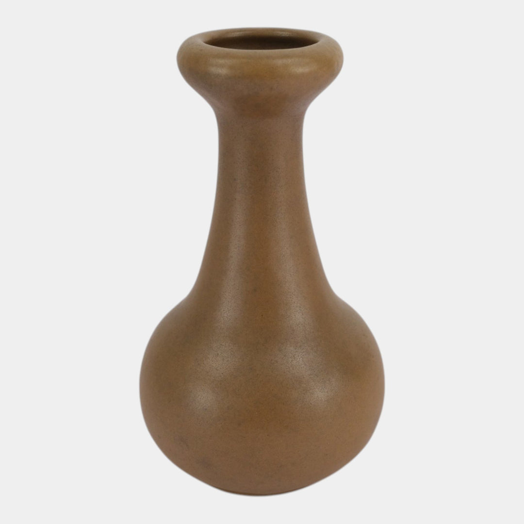 Teco Vintage Arts And Crafts Pottery Matte Brown Ceramic Vase Shape 392