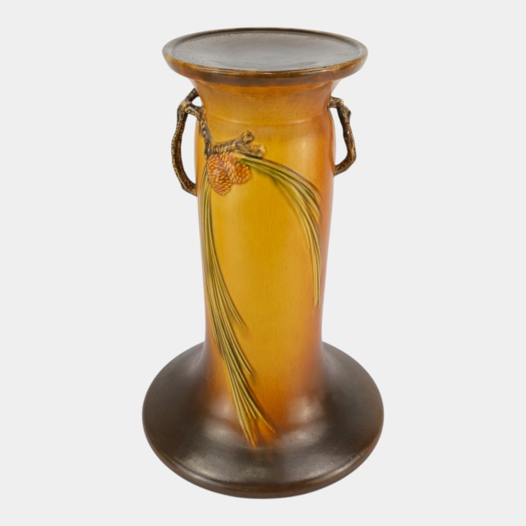 Roseville Pine Cone Brown Vintage Art Pottery Ceramic Pedestal 632-10