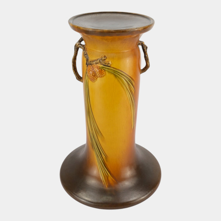 Roseville Pine Cone Brown Vintage Art Pottery Ceramic Pedestal 632-10