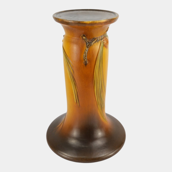 Roseville Pine Cone Brown Vintage Art Pottery Ceramic Pedestal 632-10