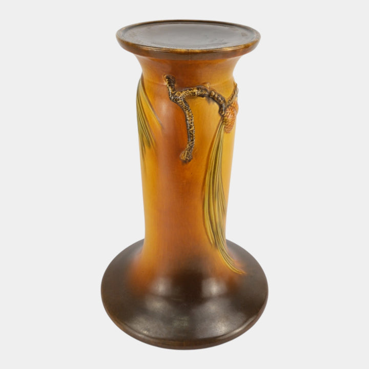 Roseville Pine Cone Brown Vintage Art Pottery Ceramic Pedestal 632-10