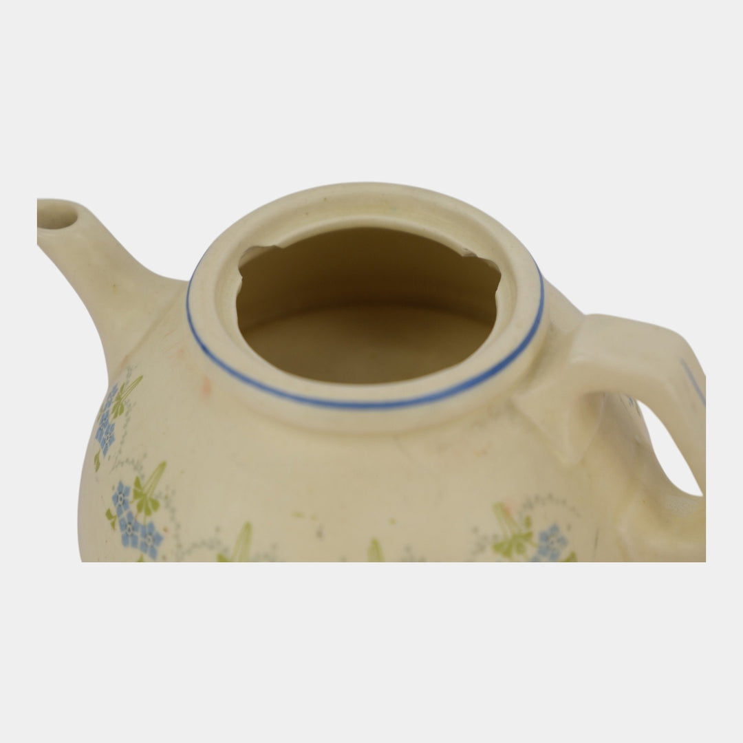 Roseville Creamware 1910 Pottery Forget Me Not Decorated Teapot Sugar Creamer