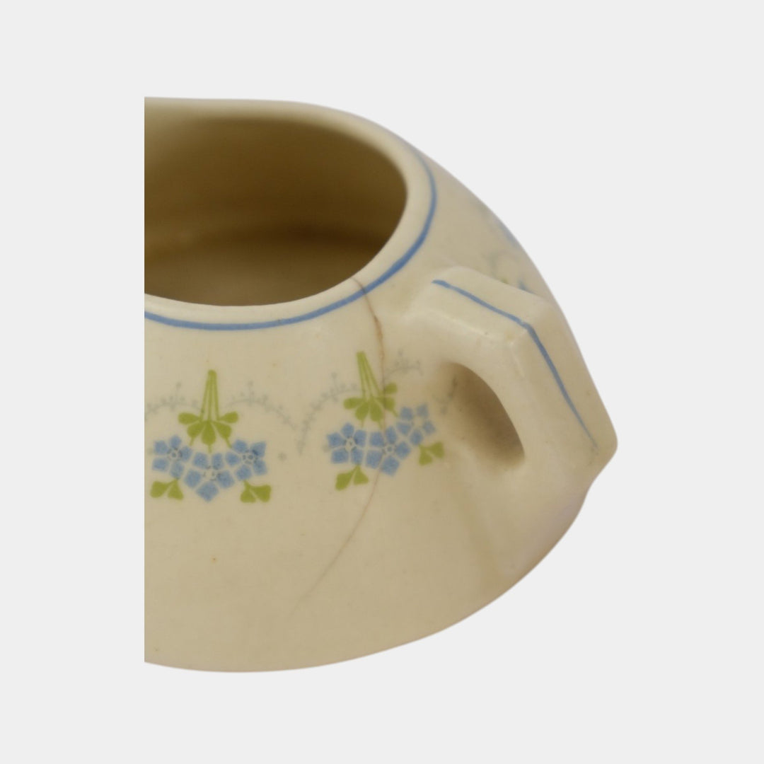 Roseville Creamware 1910 Pottery Forget Me Not Decorated Teapot Sugar Creamer