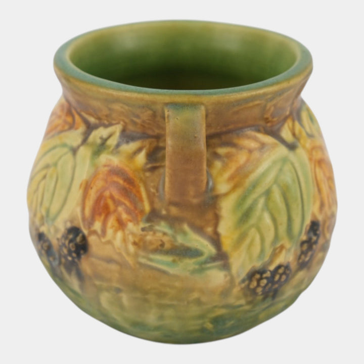 Roseville Blackberry 1932 Vintage Art Pottery Green Ceramic Bulbous Vase 567-4