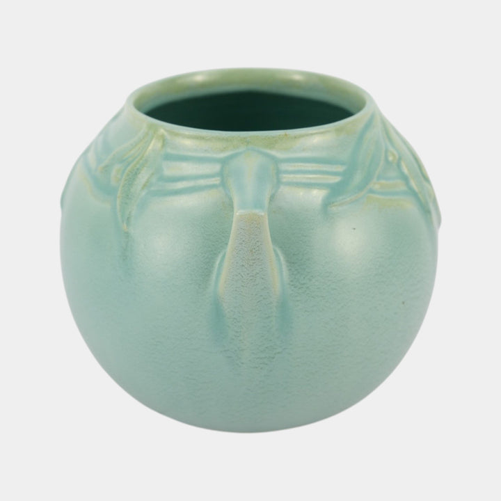 Roseville Velmoss II Green 1935 Vintage Art Deco Pottery Ceramic Bowl Vase 265-6