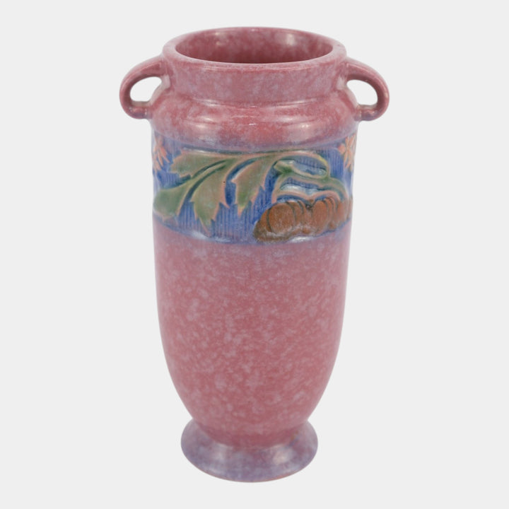 Roseville Baneda Pink 1932 Vintage Arts And Crafts Pottery Flower Vase 590-7
