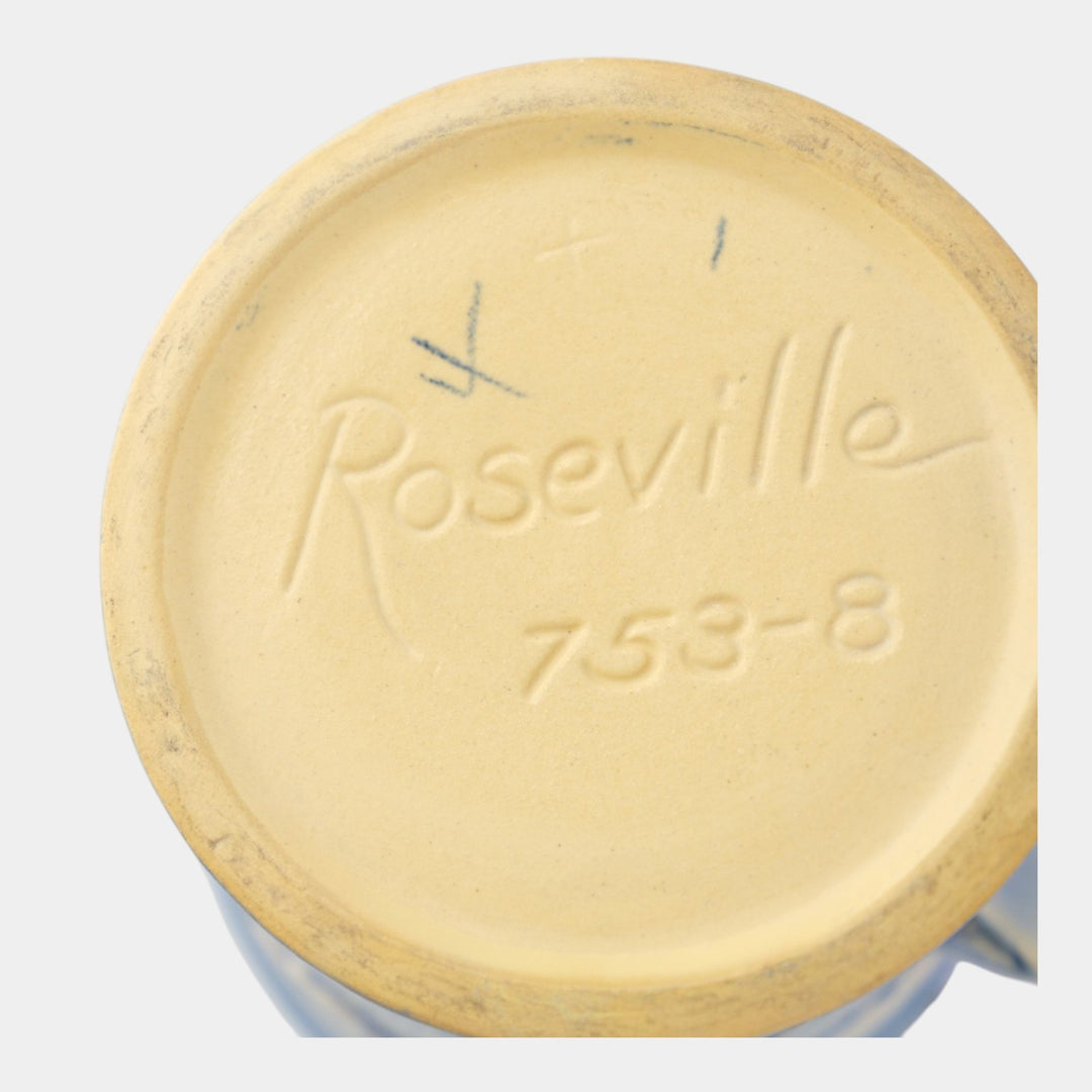 Roseville Clemana Blue 1936 Vintage Art Pottery Ceramic Vase 753-8