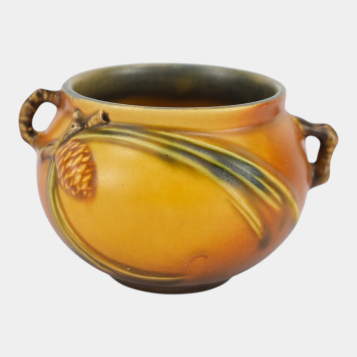 Roseville Pine Cone Brown 1936 Vintage Pottery Jardiniere Planter 632-3