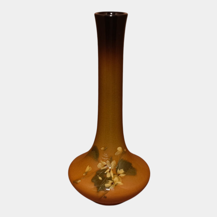 Weller Louwelsa 1900s Vintage Art Pottery Brown Ceramic Bud Vase - Just Art Pottery