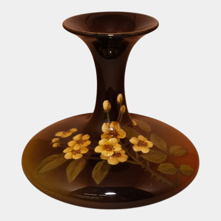 Rookwood 1901 Art Pottery Brown Floral Decorated Bud Vase 715DD Demarest