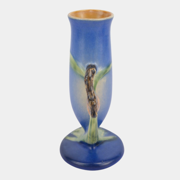 Roseville Pine Cone Blue 1935 Vintage Art Pottery Ceramic Bud Vase 112-7