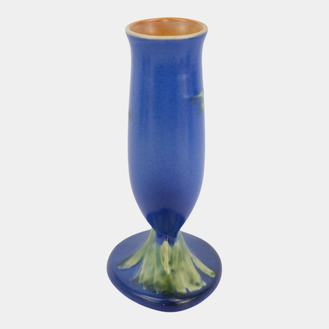 Roseville Pine Cone Blue 1935 Vintage Art Pottery Ceramic Bud Vase 112-7