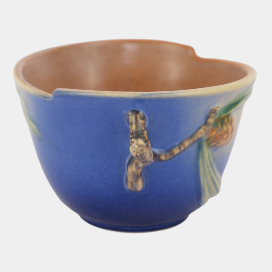 Roseville Pine Cone Blue 1936 Vintage Art Pottery Ceramic Bowl 320-5