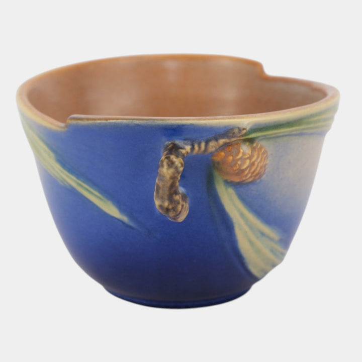 Roseville Pine Cone Blue 1936 Vintage Art Pottery Ceramic Bowl 320-5