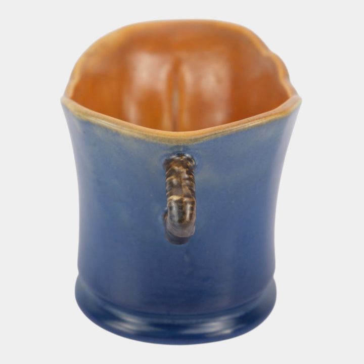 Roseville Pine Cone Blue 1953 Vintage Mid Century Modern Ceramic Planter 457-7