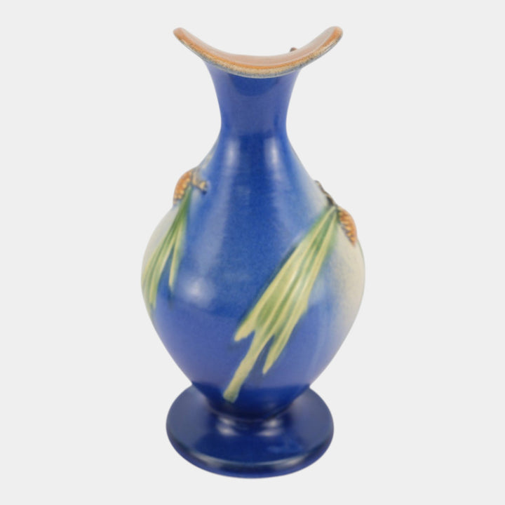 Roseville Pine Cone Blue 1936 Vintage Art Pottery Ceramic Ewer 909-10