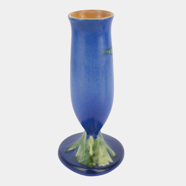 Roseville Pine Cone Blue 1935 Vintage Art Pottery Ceramic Bud Vase 112-7