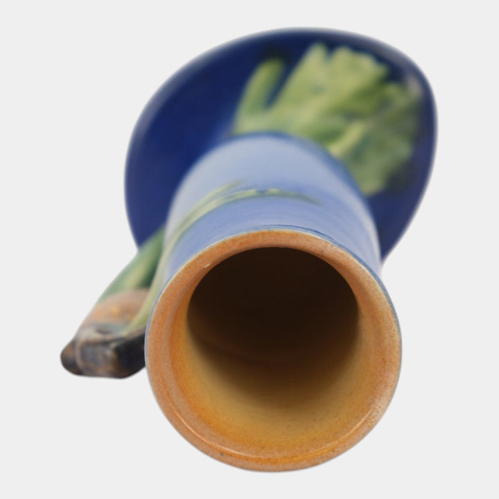 Roseville Pine Cone Blue 1935 Vintage Art Pottery Ceramic Bud Vase 112-7