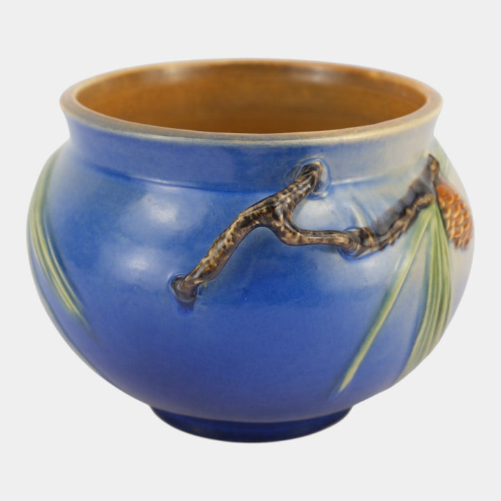 Roseville Pine Cone Blue 1936 Vintage Art Pottery Jardiniere Planter 632-6