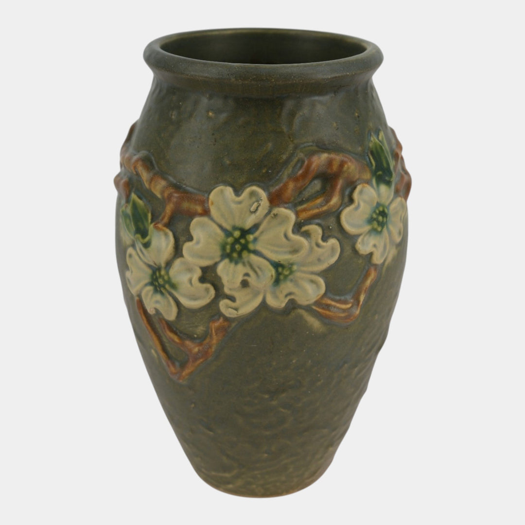 Roseville Dogwood Textured Green 1926 Vintage Art Pottery Ceramic Vase 303-9