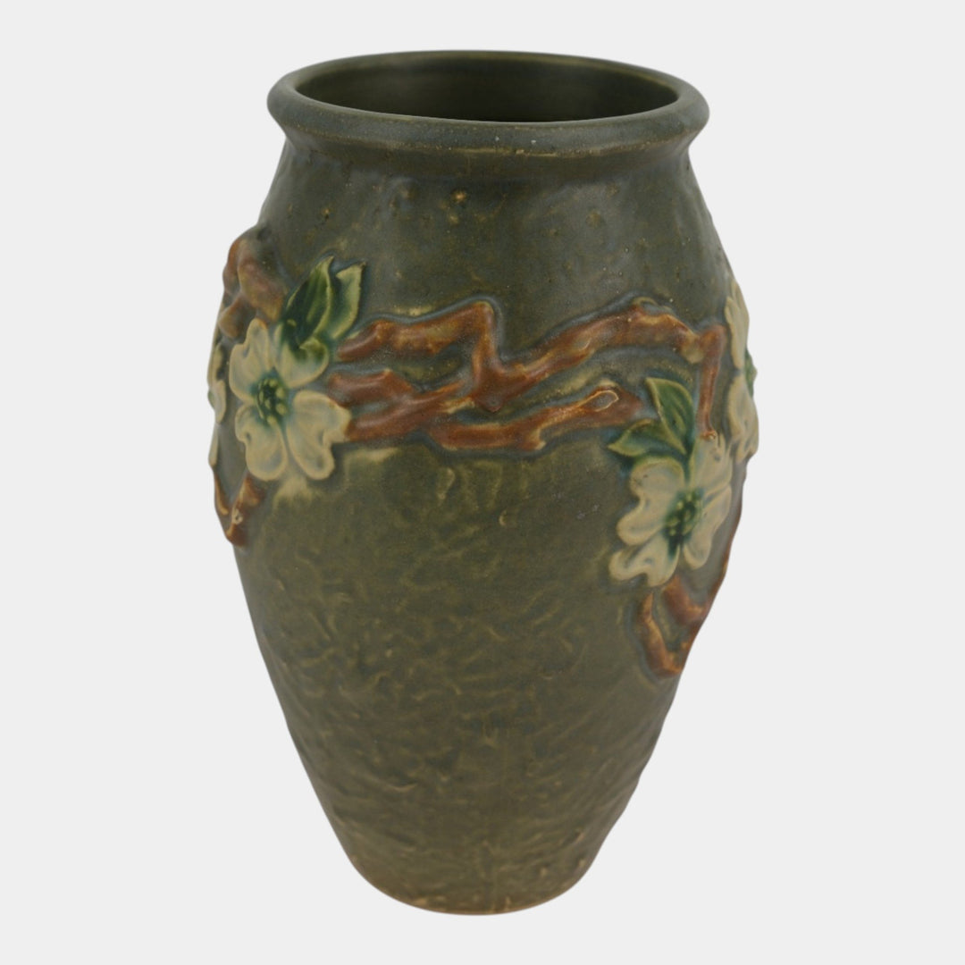 Roseville Dogwood Textured Green 1926 Vintage Art Pottery Ceramic Vase 303-9