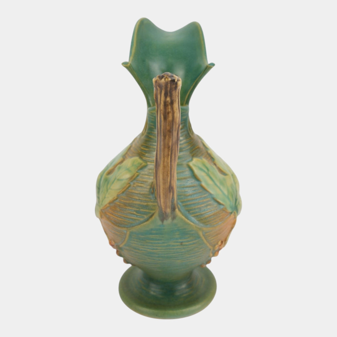 Roseville Bushberry Green 1941 Vintage Art Pottery Ceramic Pitcher Ewer 2-10