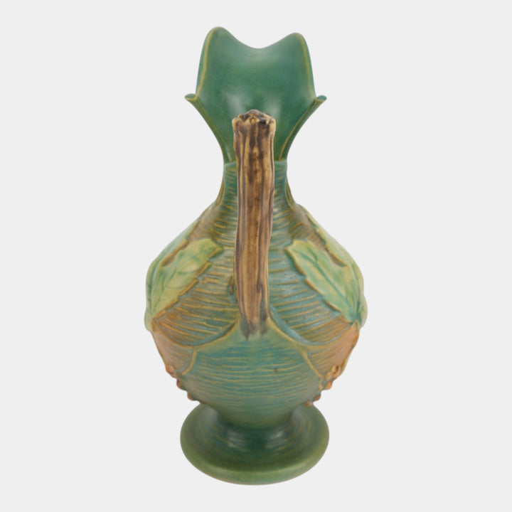 Roseville Bushberry Green 1941 Vintage Art Pottery Ceramic Pitcher Ewer 2-10