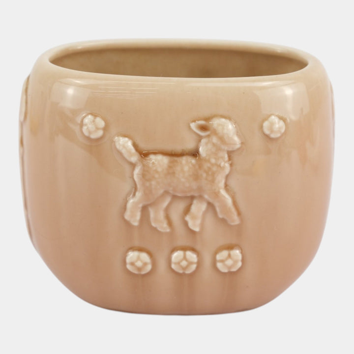 Rookwood 1946 Vintage Mid Century Modern Pottery Brown Ceramic Lamb Vase 6957