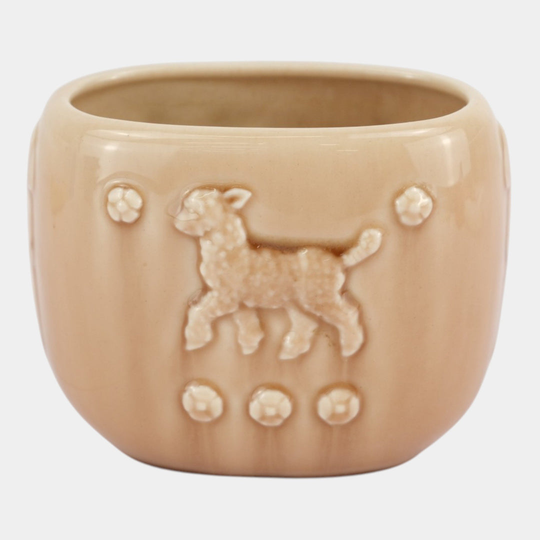 Rookwood 1946 Vintage Mid Century Modern Pottery Brown Ceramic Lamb Vase 6957