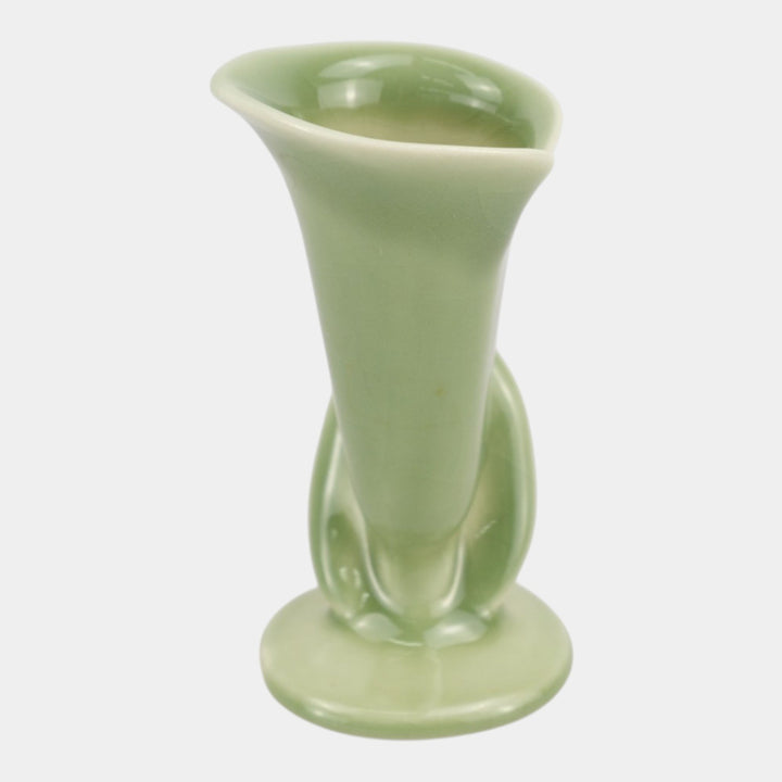 Rookwood 1950 Vintage Pottery High Glaze Green Calla Lily Flower Form Vase 6591