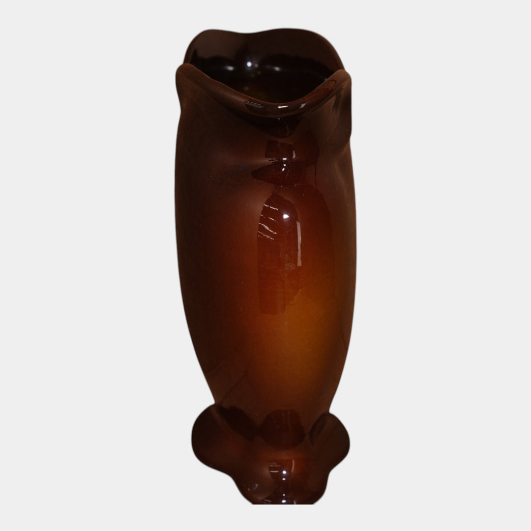 Roseville Rozane Early 1900s Art Pottery Brown Floral Pillow Vase Timberlake