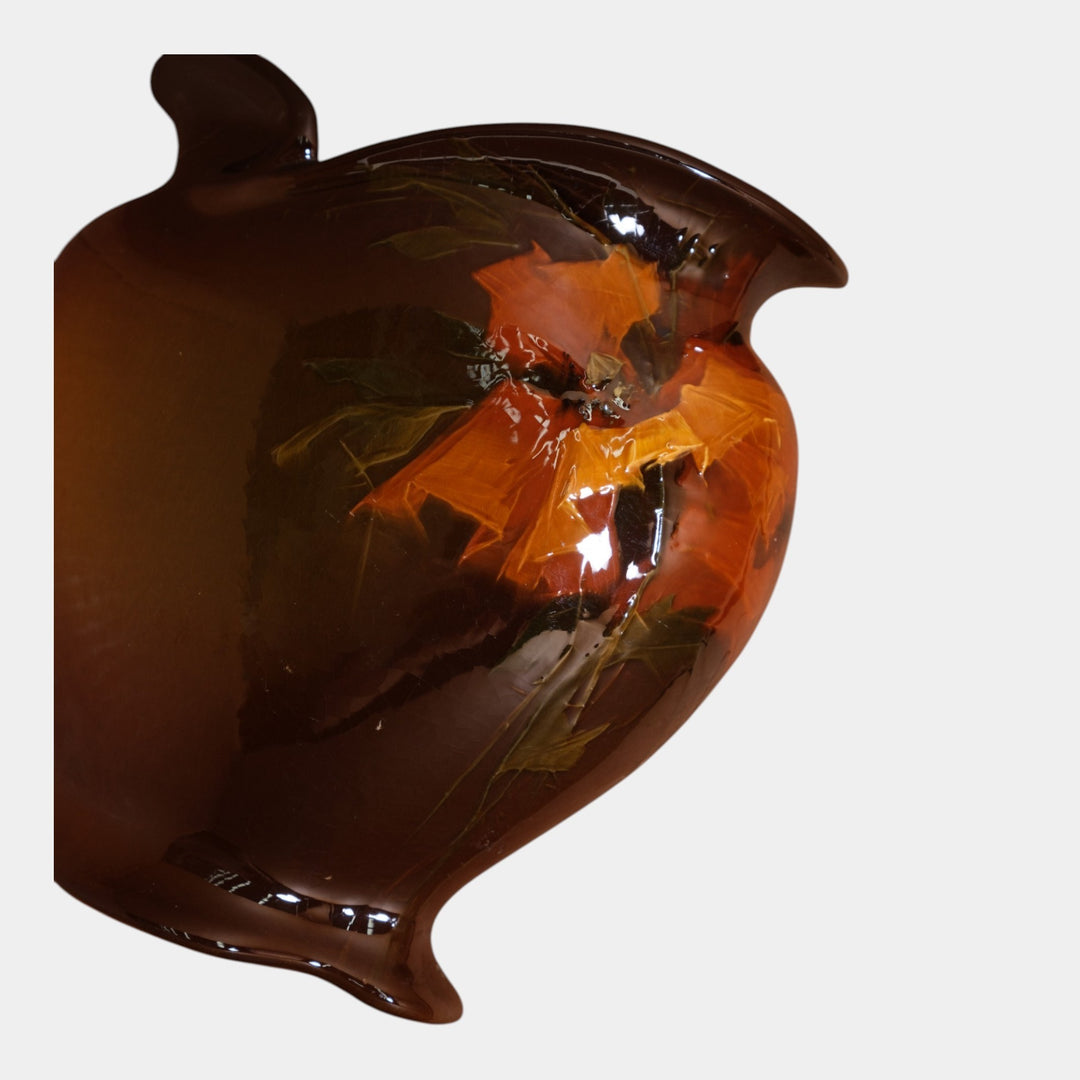 Roseville Rozane Early 1900s Art Pottery Brown Floral Pillow Vase Timberlake