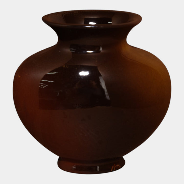 Weller Louwelsa 1900s Art Pottery Brown Standard Glaze Floral Ovoid Vase