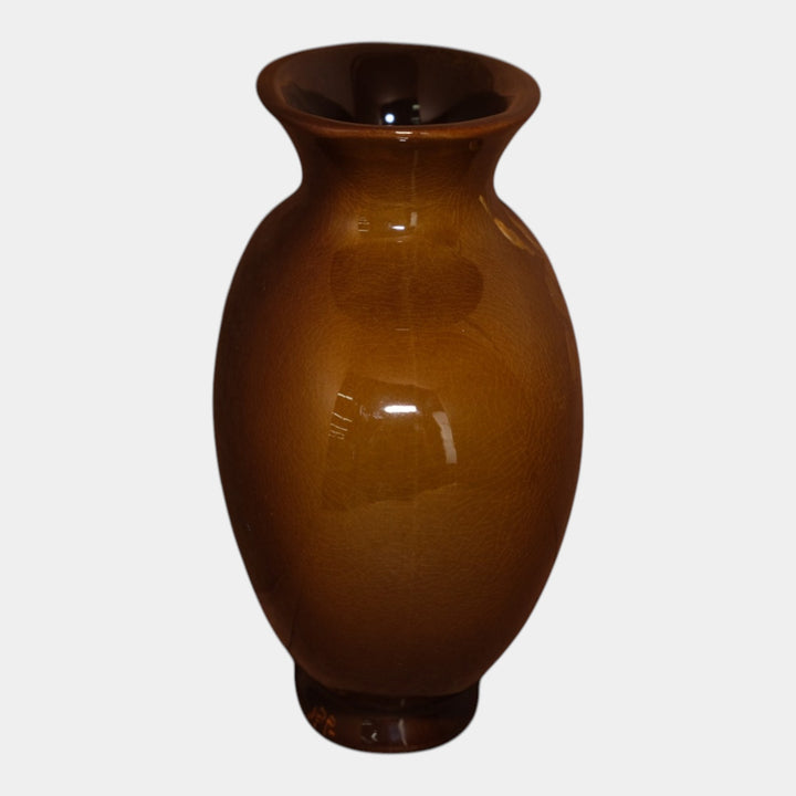 Weller Louwelsa 1900s Art Pottery Brown Standard Glaze Floral Ovoid Vase