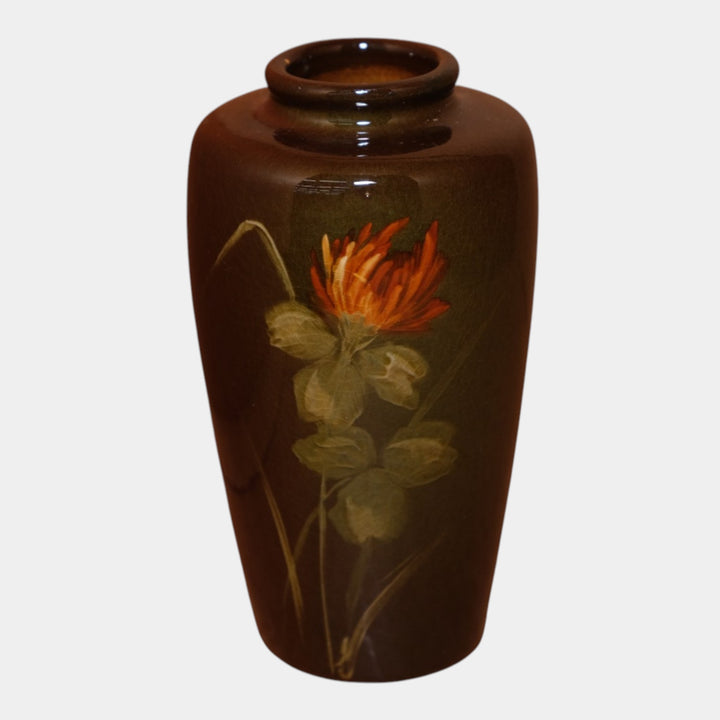 Weller Louwelsa 1900s Vintage Art Pottery Brown Ceramic Flower Vase