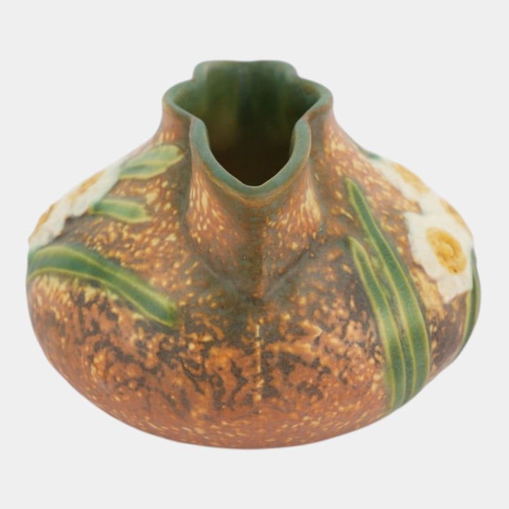 Roseville Jonquil Brown 1931 Vintage Arts & Crafts Pottery Crocus Pot Vase 93-4