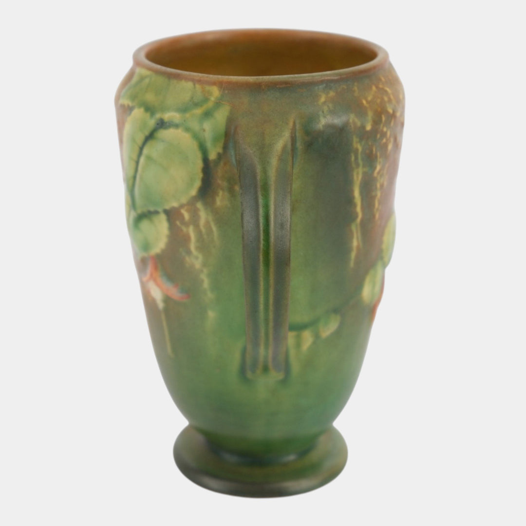 Roseville Fuchsia Green 1938 Vintage Art Pottery Ceramic Flower Vase 893-6