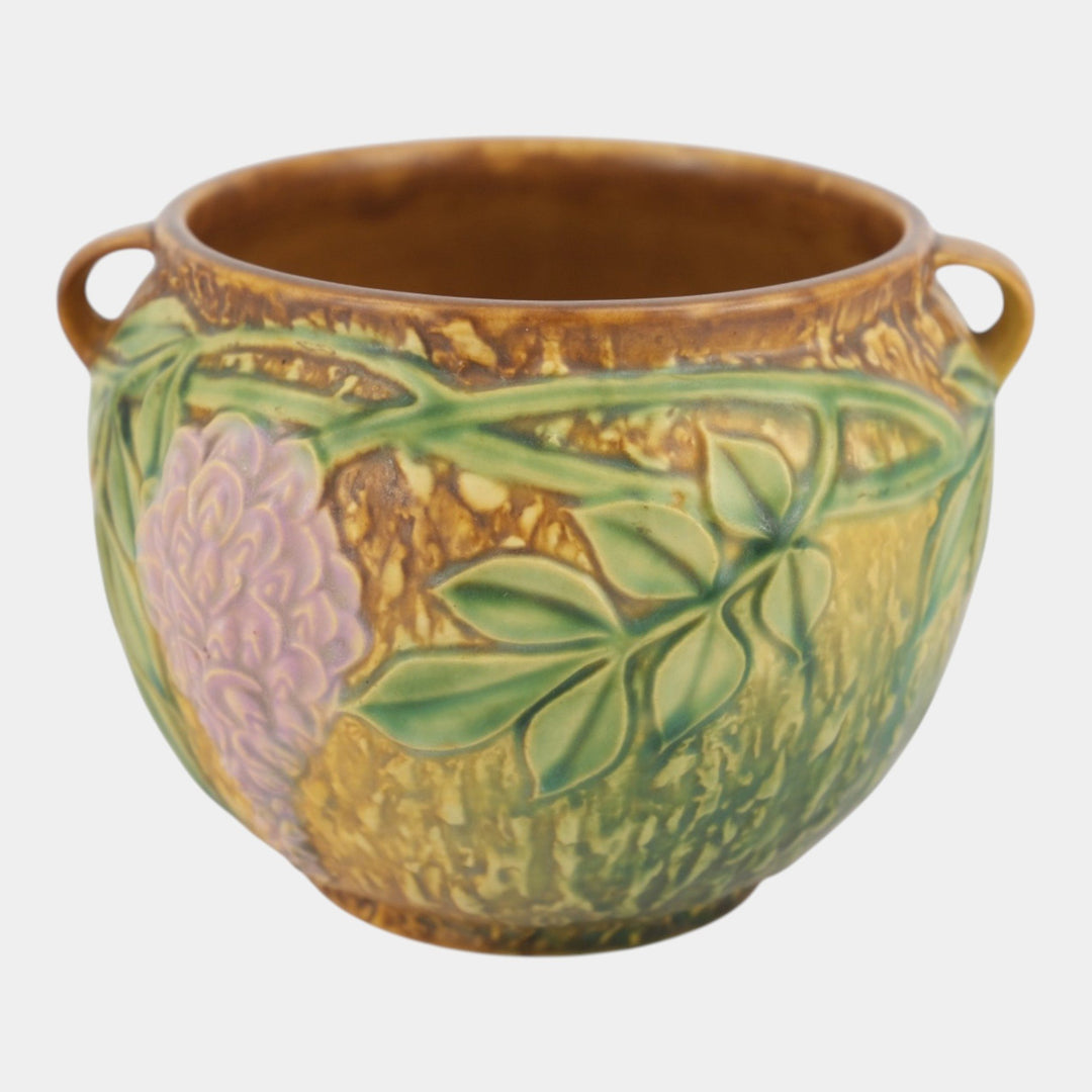 Roseville Wisteria Tan 1933 Vintage Art Pottery Ceramic Jardiniere Planter 628-5