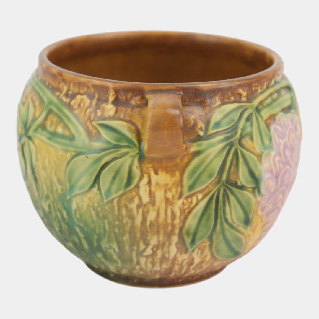 Roseville Wisteria Tan 1933 Vintage Art Pottery Ceramic Jardiniere Planter 628-5