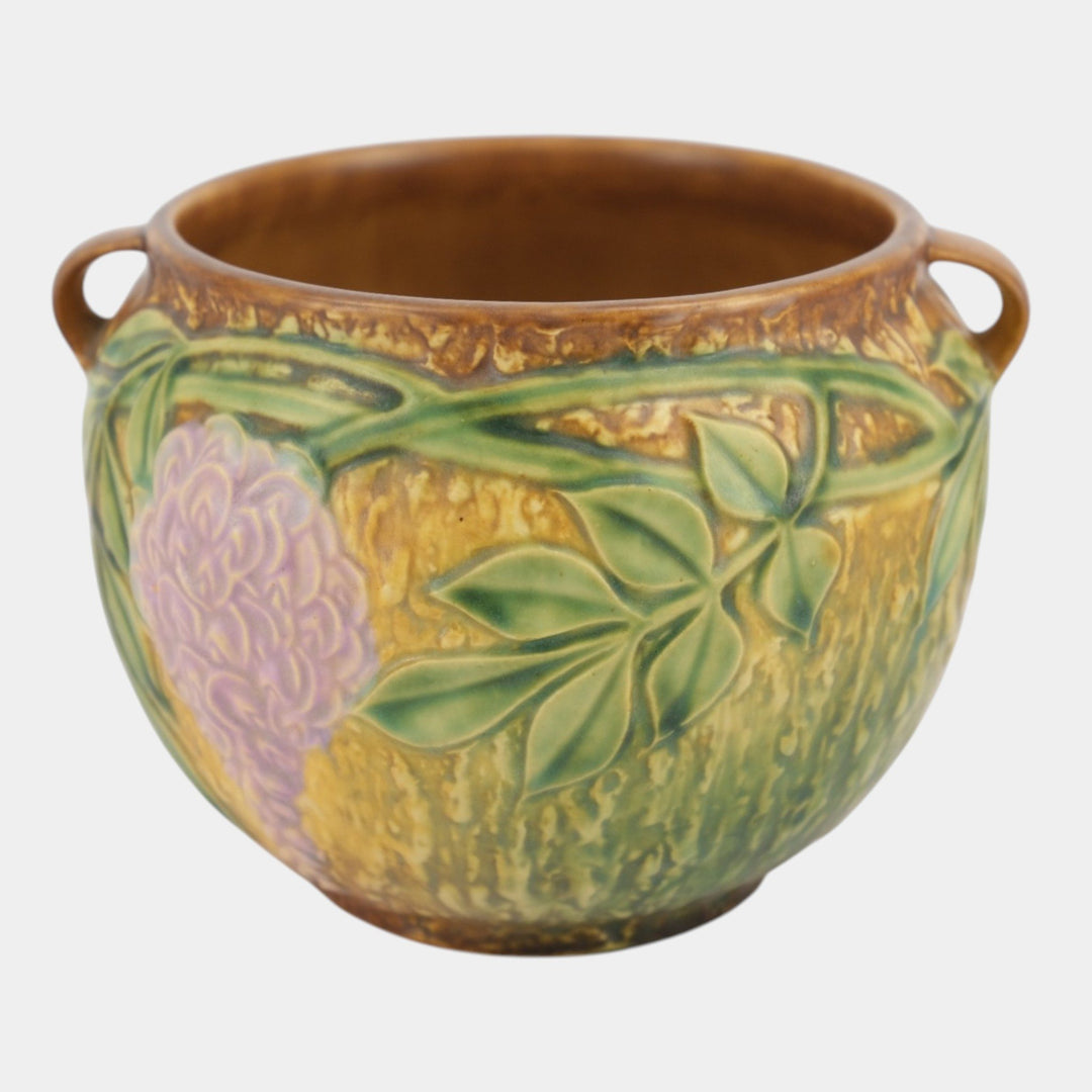 Roseville Wisteria Tan 1933 Vintage Art Pottery Ceramic Jardiniere Planter 628-5