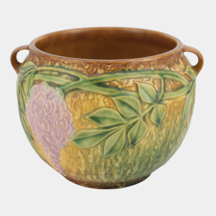 Roseville Wisteria Tan 1933 Vintage Art Pottery Ceramic Jardiniere Planter 628-5