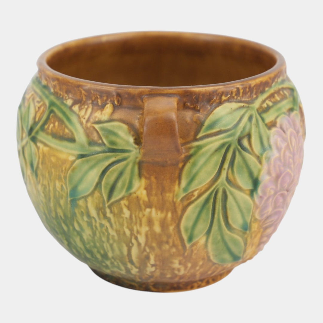 Roseville Wisteria Tan 1933 Vintage Art Pottery Ceramic Jardiniere Planter 628-5