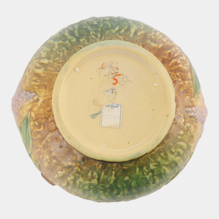 Roseville Wisteria Tan 1933 Vintage Art Pottery Ceramic Jardiniere Planter 628-5