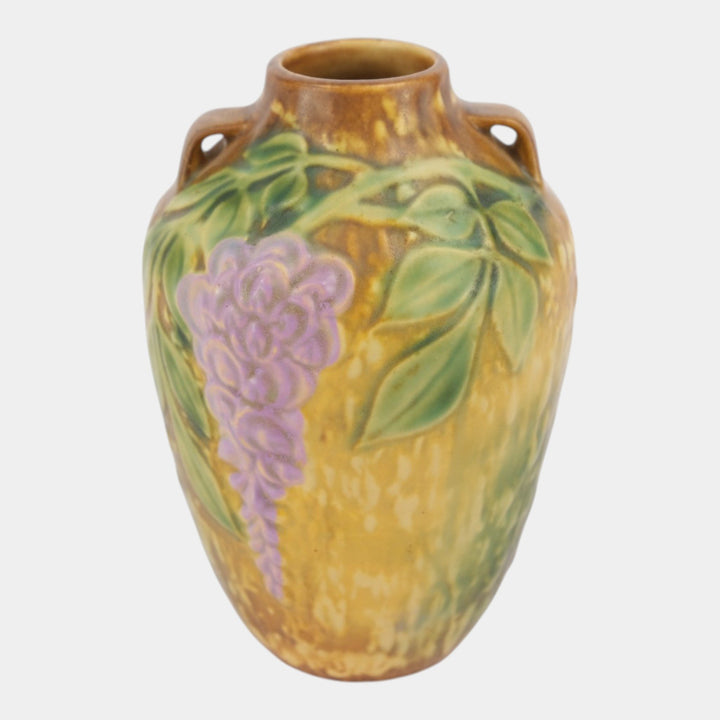 Roseville Wisteria Tan 1933 Vintage Art Deco Pottery Ceramic Vase 630-6