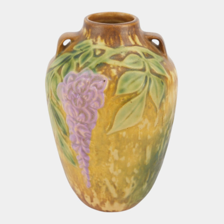 Roseville Wisteria Tan 1933 Vintage Art Deco Pottery Ceramic Vase 630-6