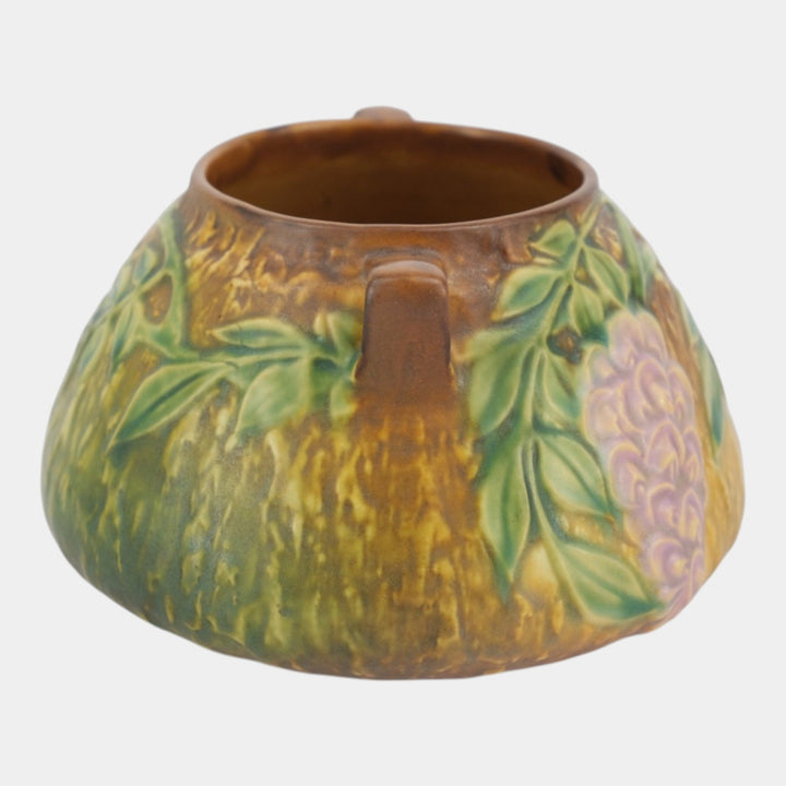 Roseville Wisteria Tan 1933 Vintage Arts And Crafts Pottery Bowl Vase 242-4
