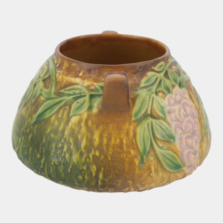 Roseville Wisteria Tan 1933 Vintage Arts And Crafts Pottery Bowl Vase 242-4