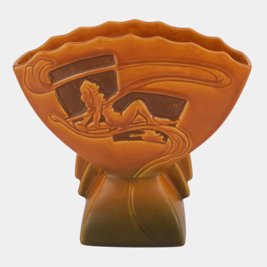 Roseville Silhouette Nude Russet 1950 Mid Century Modern Pottery Vase 783-7