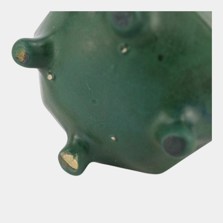 Weller Bedford 1915 Matte Green Arts and Crafts Pottery Octagonal Footed Vase
