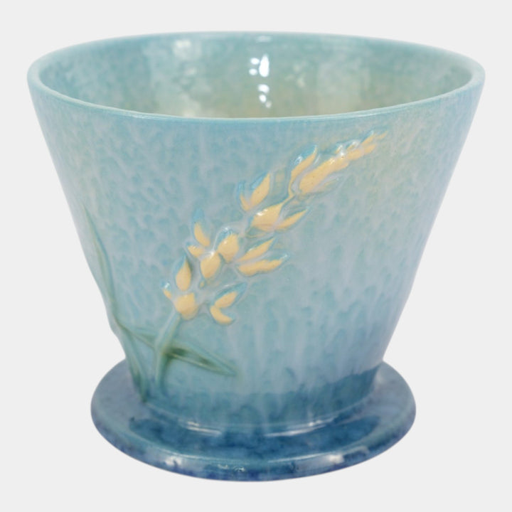 Roseville Wincraft Blue 1948 Vintage Art Pottery Ceramic Flower Pot/Saucer 256-5